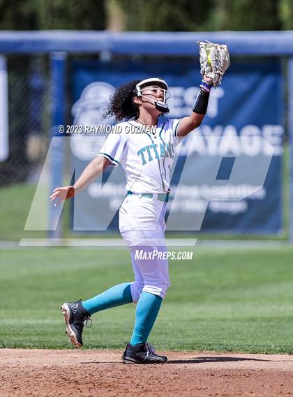 Thumbnail 3 in Mission Prep @ Orange Cove (2023 CIF CS Softball Championships-DIVISION 4) photogallery.