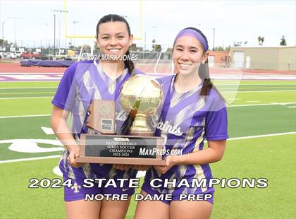 Thumbnail 1 in Notre Dame Prep vs. Campo Verde (AIA 5A Final - Awards) photogallery.