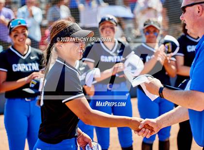 Thumbnail 3 in Capital Christian vs. Dixon (CIF SJS D4 Final - Pregame/Postgame) photogallery.