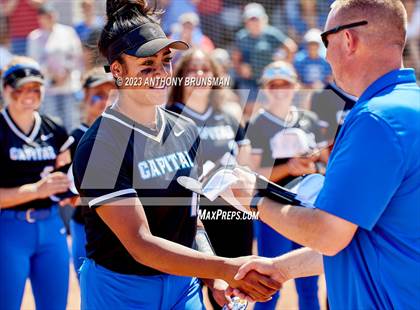Thumbnail 3 in Capital Christian vs. Dixon (CIF SJS D4 Final - Pregame/Postgame) photogallery.