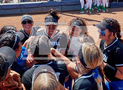 Thumbnail 3 in Capital Christian vs. Dixon (CIF SJS D4 Final - Pregame/Postgame) photogallery.