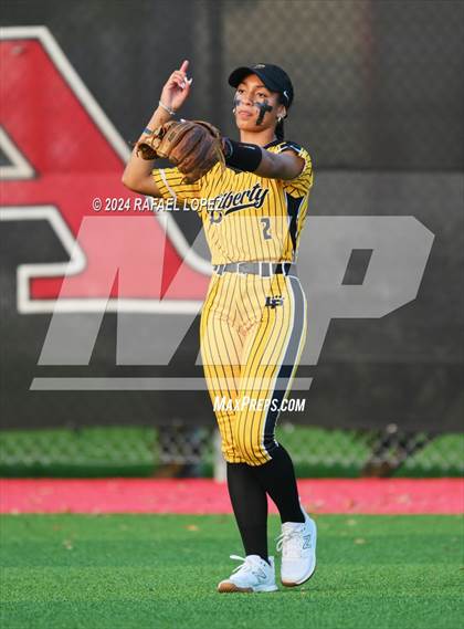 Thumbnail 1 in Liberty vs. Bridge City (UIL Softball 4A Region 3 Regional Quarter Final) photogallery.