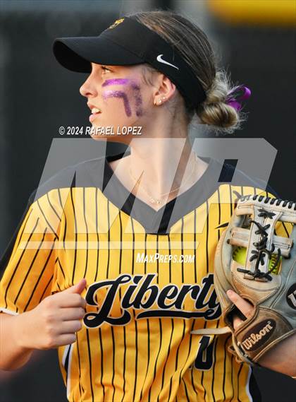Thumbnail 2 in Liberty vs. Bridge City (UIL Softball 4A Region 3 Regional Quarter Final) photogallery.
