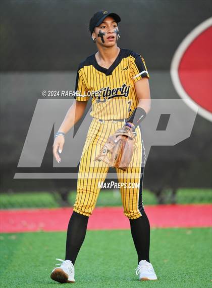 Thumbnail 1 in Liberty vs. Bridge City (UIL Softball 4A Region 3 Regional Quarter Final) photogallery.