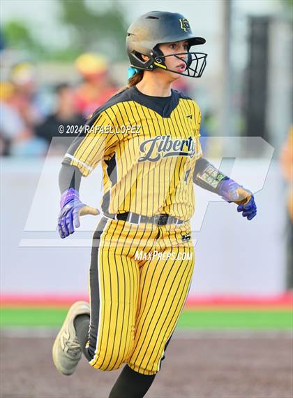 Thumbnail 3 in Liberty vs. Bridge City (UIL Softball 4A Region 3 Regional Quarter Final) photogallery.