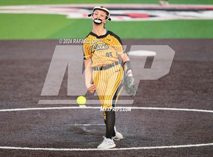 Thumbnail 3 in Liberty vs. Bridge City (UIL Softball 4A Region 3 Regional Quarter Final) photogallery.