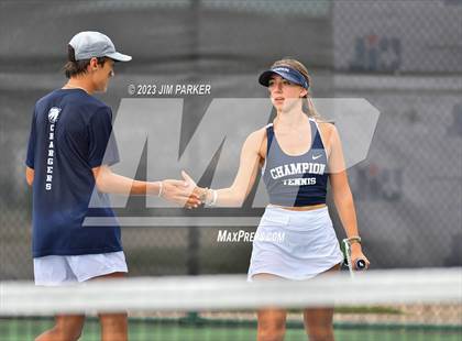 Thumbnail 2 in UIL 5A Girls Team Tennis Semifinals photogallery.