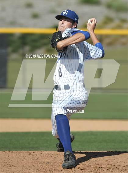 Thumbnail 2 in Dana Hills vs. Mater Dei (Game 1) photogallery.