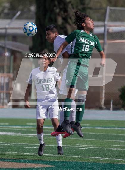Thumbnail 1 in Hamilton vs. Rivera (CIF Los Angles City Section D3 Final) photogallery.