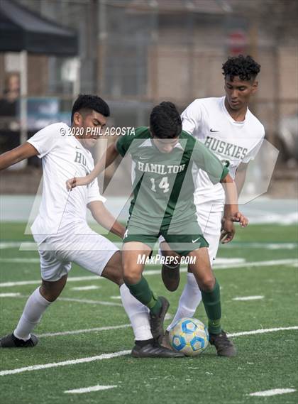 Thumbnail 2 in Hamilton vs. Rivera (CIF Los Angles City Section D3 Final) photogallery.