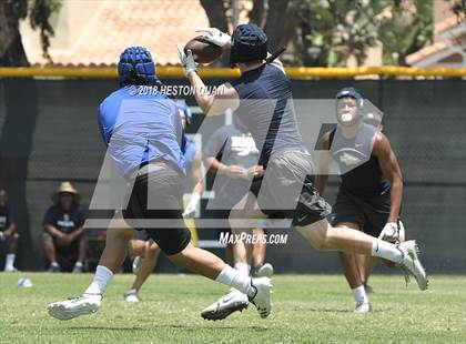 Thumbnail 2 in Charter Oak vs. St. John Bosco (Battle at the Beach 7-on-7) photogallery.
