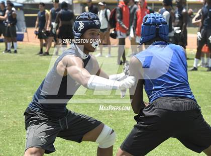 Thumbnail 1 in Charter Oak vs. St. John Bosco (Battle at the Beach 7-on-7) photogallery.