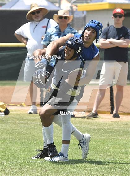 Thumbnail 3 in Charter Oak vs. St. John Bosco (Battle at the Beach 7-on-7) photogallery.