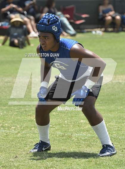Thumbnail 1 in Charter Oak vs. St. John Bosco (Battle at the Beach 7-on-7) photogallery.