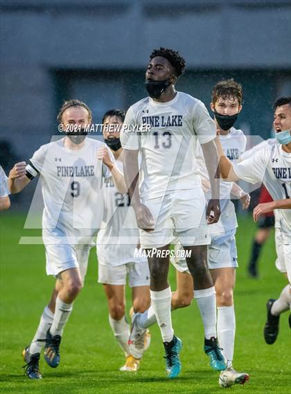 Thumbnail 1 in Pine Lake Preparatory vs. Franklin Academy (2 of 3 - NCHSAA 1A Final - Overtime, Rain, and Fog) photogallery.
