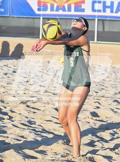 Thumbnail 3 in Notre Dame Prep vs. Skyline (AIA DI Pairs Round 1 Playoff) photogallery.