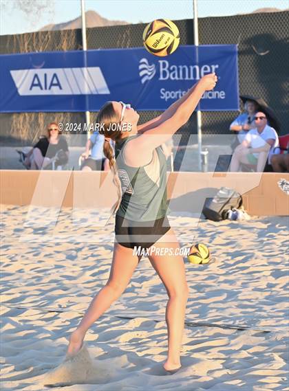 Thumbnail 3 in Notre Dame Prep vs. Skyline (AIA DI Pairs Round 1 Playoff) photogallery.