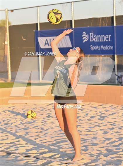 Thumbnail 2 in Notre Dame Prep vs. Skyline (AIA DI Pairs Round 1 Playoff) photogallery.