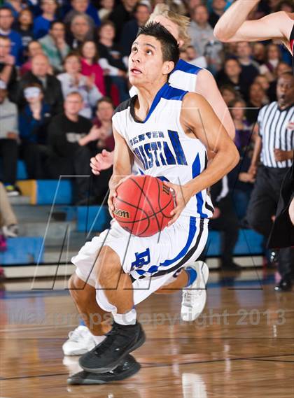 Thumbnail 1 in Denver Christian vs. Haxtun (CHSAA 2A Region 4 Final) photogallery.