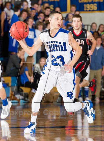 Thumbnail 2 in Denver Christian vs. Haxtun (CHSAA 2A Region 4 Final) photogallery.