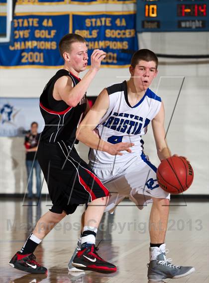 Thumbnail 1 in Denver Christian vs. Haxtun (CHSAA 2A Region 4 Final) photogallery.