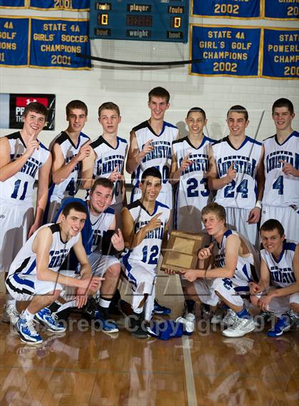 Thumbnail 1 in Denver Christian vs. Haxtun (CHSAA 2A Region 4 Final) photogallery.