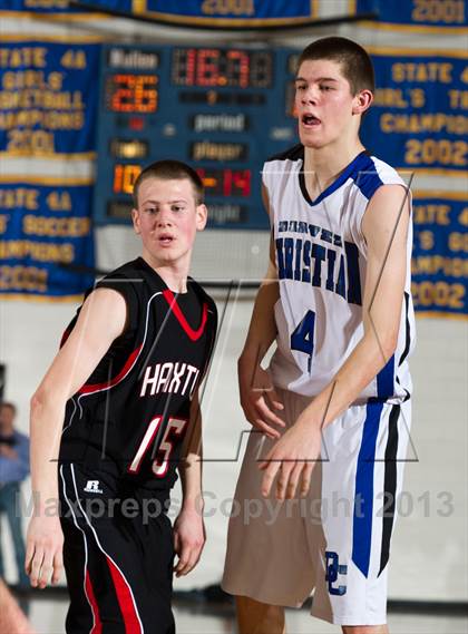 Thumbnail 3 in Denver Christian vs. Haxtun (CHSAA 2A Region 4 Final) photogallery.