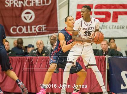 Thumbnail 1 in Findlay Prep vs. St. Benedict's Prep (Spalding Hoophall Classic) photogallery.