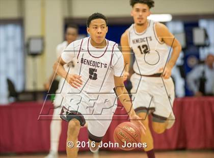 Thumbnail 1 in Findlay Prep vs. St. Benedict's Prep (Spalding Hoophall Classic) photogallery.