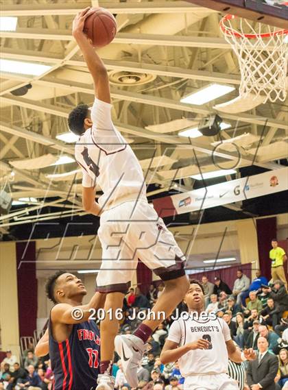 Thumbnail 2 in Findlay Prep vs. St. Benedict's Prep (Spalding Hoophall Classic) photogallery.