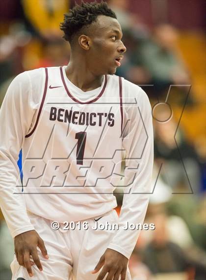Thumbnail 2 in Findlay Prep vs. St. Benedict's Prep (Spalding Hoophall Classic) photogallery.