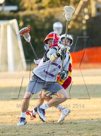 Thumbnail 1 in Cedar Ridge vs Brother Martin (Allstate SugarBowl Lacrosse Classic) photogallery.