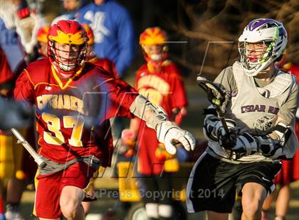 Thumbnail 2 in Cedar Ridge vs Brother Martin (Allstate SugarBowl Lacrosse Classic) photogallery.