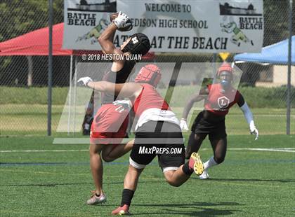 Thumbnail 1 in Orange Lutheran vs. Mission Viejo (Battle at the Beach 7-on-7) photogallery.