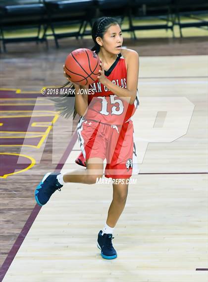 Thumbnail 2 in San Carlos vs. Ganado - Native American Basketball Classic photogallery.