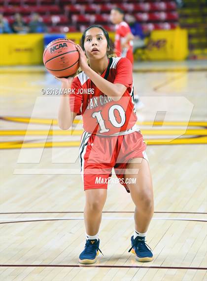 Thumbnail 1 in San Carlos vs. Ganado - Native American Basketball Classic photogallery.