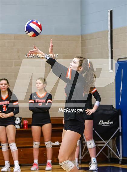Thumbnail 2 in Woburn Memorial @ Notre Dame Academy (MIAA Division 2 Round of 32) photogallery.