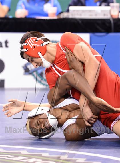 Thumbnail 1 in NCHSAA Individual Wrestling 1A Semifinals photogallery.
