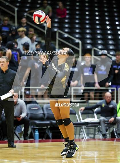 Thumbnail 3 in Gunter vs. Bushland (UIL 3A Volleyball Final) photogallery.