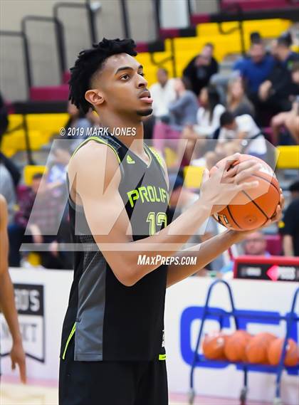 Thumbnail 1 in Prolific Prep of Napa Christian vs. Hillcrest Prep (Hoophall West Tournament) photogallery.
