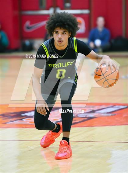 Thumbnail 1 in Prolific Prep of Napa Christian vs. Hillcrest Prep (Hoophall West Tournament) photogallery.