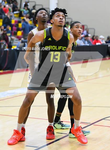 Thumbnail 1 in Prolific Prep of Napa Christian vs. Hillcrest Prep (Hoophall West Tournament) photogallery.