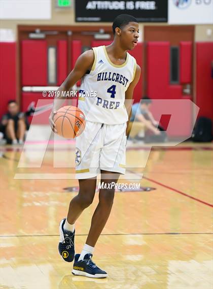 Thumbnail 1 in Prolific Prep of Napa Christian vs. Hillcrest Prep (Hoophall West Tournament) photogallery.