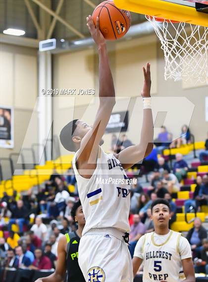 Thumbnail 1 in Prolific Prep of Napa Christian vs. Hillcrest Prep (Hoophall West Tournament) photogallery.