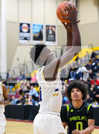 Thumbnail 2 in Prolific Prep of Napa Christian vs. Hillcrest Prep (Hoophall West Tournament) photogallery.