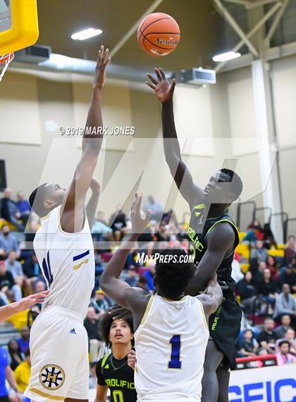 Thumbnail 2 in Prolific Prep of Napa Christian vs. Hillcrest Prep (Hoophall West Tournament) photogallery.