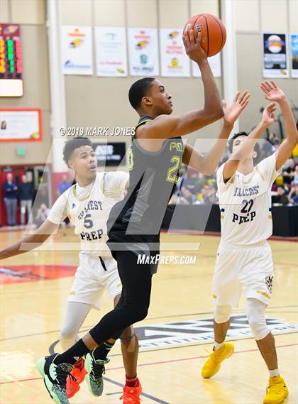 Thumbnail 1 in Prolific Prep of Napa Christian vs. Hillcrest Prep (Hoophall West Tournament) photogallery.