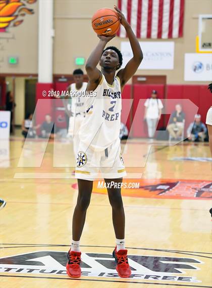 Thumbnail 1 in Prolific Prep of Napa Christian vs. Hillcrest Prep (Hoophall West Tournament) photogallery.