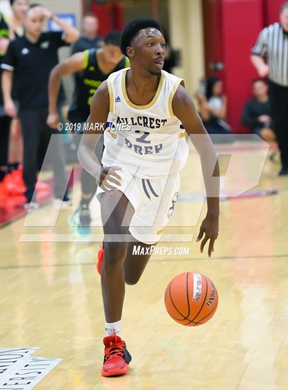 Thumbnail 1 in Prolific Prep of Napa Christian vs. Hillcrest Prep (Hoophall West Tournament) photogallery.