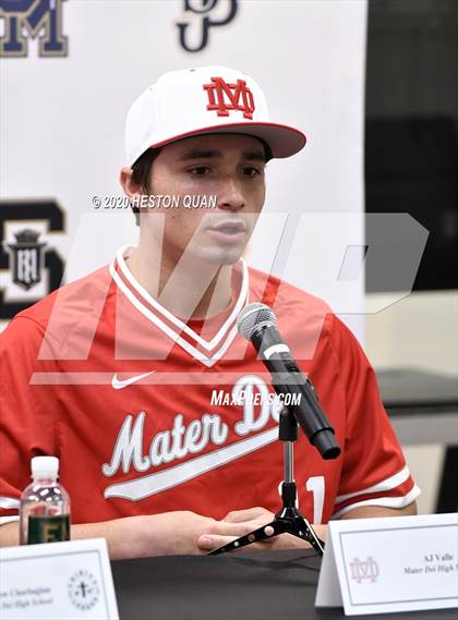 Thumbnail 2 in Trinity League Baseball Media Day - Mater Dei photogallery.